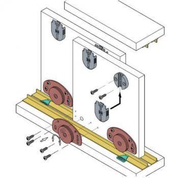 Kit d’installation de porte coulissante suspendue sans rail 0320/10, acier – 40 kg max – Krona Koblenz