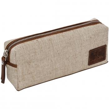 Trousse de bureau en cuir et toile beige – Gusti Cuir Studio 2S32-33-10