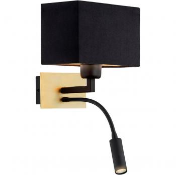 Euluna Angular Harry Wall Light, Brass/Black