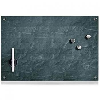 Zeller 11664 Memobord Stonewall, Glas, anthrazit, ca. 60 x 40 x 2 cm