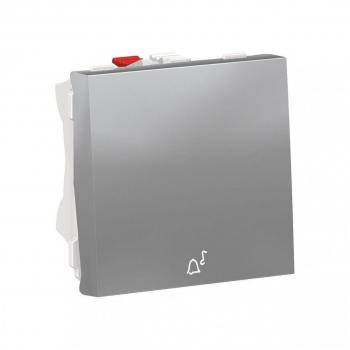 Pulsador 2 Módulos Aluminio Símbolo Timbre NU320630C