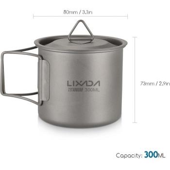 Taza de camping Lixada plegable 550ml