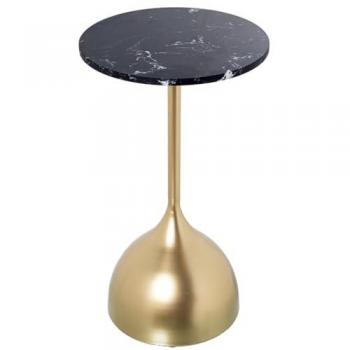 Mesa auxiliar moderna negra dorada 35 x 60 x 35 cm
