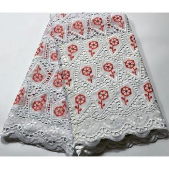 Tissu en voile de coton suisse dentelle africain pour mariage YSH064