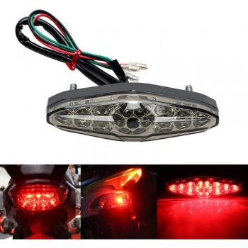 Luces de señal de parada LED para motocicleta, 15 luces de freno y destello