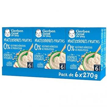 Papilla de Multicereales Gerber 0% Azúcares Añadidos 270g (6 Unidades)