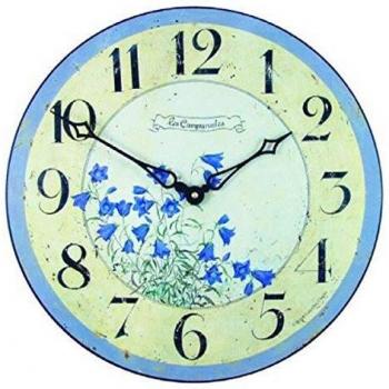 Roger Lascelles Wanduhr, blaue Ziffern