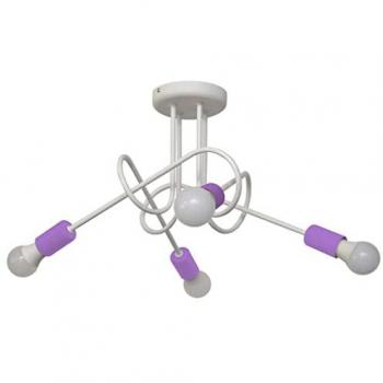 Plafoniera Oxford 44 cm Multi Braccio, Bianco Viola – Helam