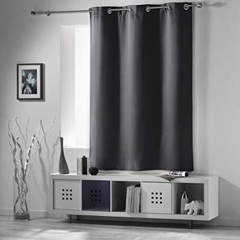 140 x 180 cm Slate Grey Eyelet Blackout Drapery