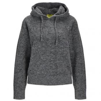 JJXX Damen Kapuzenpullover Evi Strickpullover Dunkelgrau Melange L