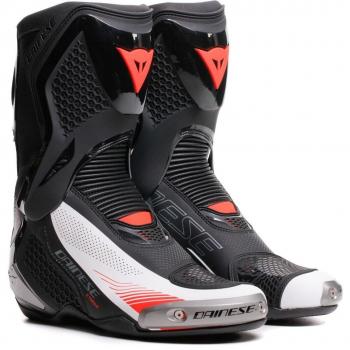 Schwarze Dainese Torque 4 Air Motorradstiefel mit Rot-Weiß-Detail – Größe 41 Herren