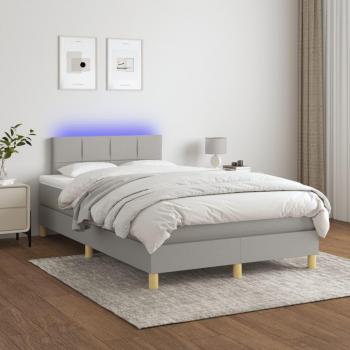 Letto a Molle con Illuminazione LED Grigio Chiaro 120x200 cm