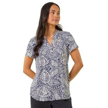 Roman Navy Mini Abstract Print Shirt, Size 10
