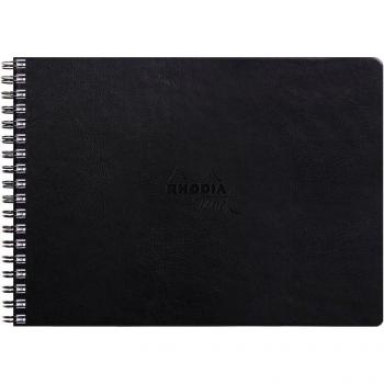 Rhodia Heft + Block Touch Mixed Media 20 Bl extraweiß 250 g A4 Quer Schwarz