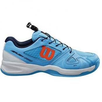 Wilson Rush Pro JR QL Carpet Zapatillas Azul Claro Naranja