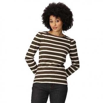 Camiseta Khaki Rayada Regatta Federica, Ideal para Senderismo Mujer