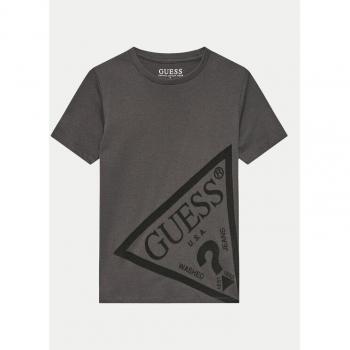 T-Shirt con Logo Triangolo Frontal Regular Fit Grigia