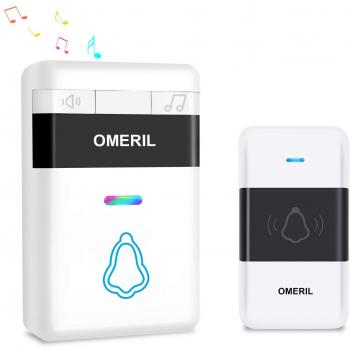 OMERIL Wireless Doorbell with CR2032 Battery Included