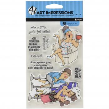 Hampton Art Art Impressions People Clear Rubber Stamps 4 x 6 Aged to Perfection
