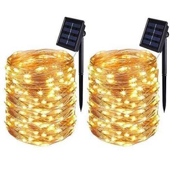 Guirlande Lumineuse Solaire 20M 200LED Fil de Cuivre