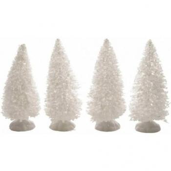 Decorazioni Natalizie: Pino Bianco – 4 Alberi da 10 cm