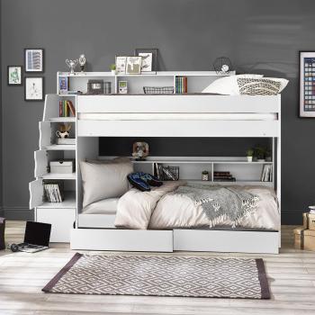 3ft Single White Wooden Bunk Bed Frame