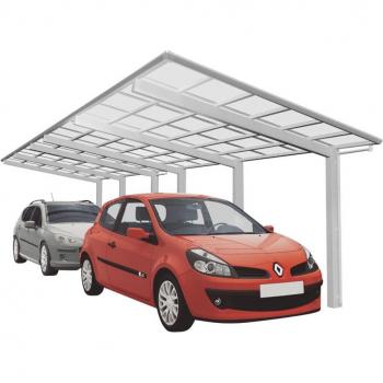 XIMAX Doppelcarport Linea Typ 80 – Edelstahl‑Look, 273 × 983 × 294 cm
