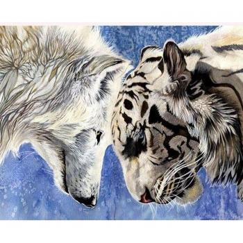 Arte Diamante Tigre & Lupo – Schemi per Punto Croce 20X30cm