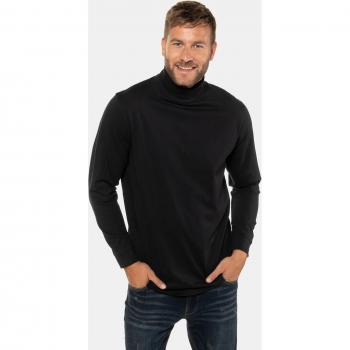 JP1880 Men's Plus Size Cotton Turtleneck, Black, 4XL
