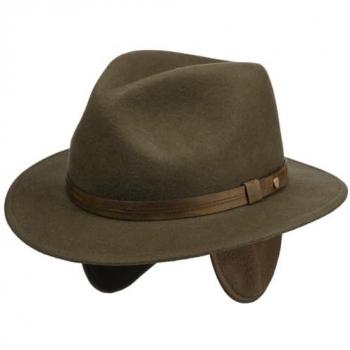Stetson Traveller Wool Hat with Ear Flaps, XXL (62-63 cm), Dark Brown