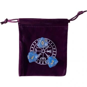 Set de 3 dados de resina poliédricos de 8 caras con bolsa