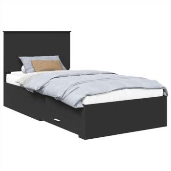 Black & Silver 90x200cm Bed Frame (Engineered Wood) – LifeStyle by VidaXL