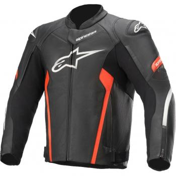 Alpinestars Faster V2 Motorradjacke Schwarz / Fluo Rot
