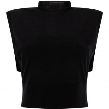 Sportmax Ladies’ Black Short Sleeve Knittop, Size S (SS25)