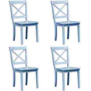 Sillas de comedor de caucho blanco (4 unidades)