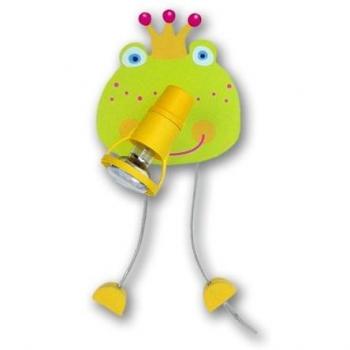 Waldi Frosch Wandleuchte in Holzgrün