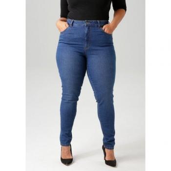 Aniston PLUS Knöchellange Jeans in Dunkelblau