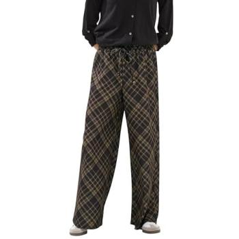 Pantalon large à carreaux chocolat pour petites PixieGirl