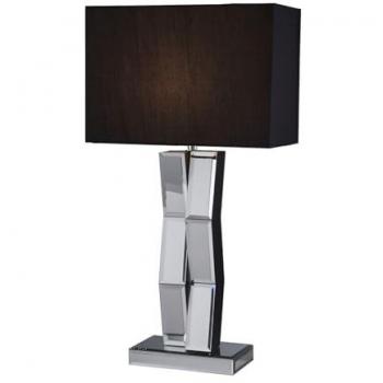 Lámpara de escritorio estilizada con tela de cristal negra 1 luz E27