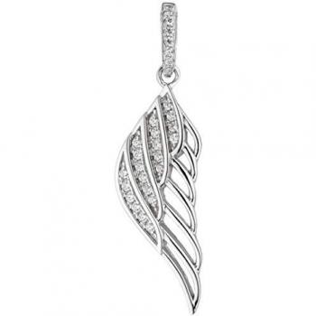 Jobo Engel Flügel Anhänger 925 Sterling Silber mit Zirkonia