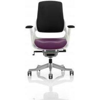 Zure White Shell Black Fabric Back Bespoke Colour Seat Tansy Purple