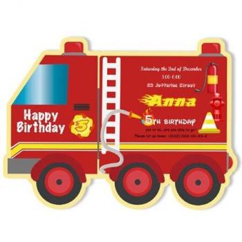 Firefighter Fun Fiesta Invitation & Supplies Bundle