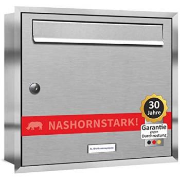 AL Edelstahl Wandbriefkasten für A4 Unterputzmontage