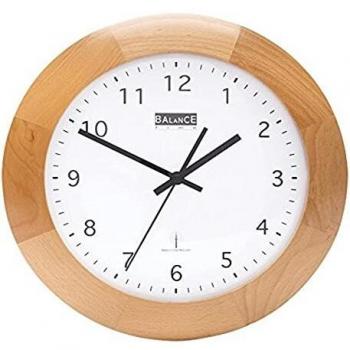 Funk-Wanduhr 32 cm – Stilvolle analoge Uhr in Braun und Weiß