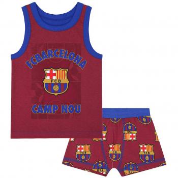 FC Barcelona Boys 8‑9 Blue Short & Vest Pack – Youth Collection