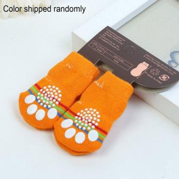 Warm Cartoon Pet Socks Anti-Slip Cotton Dog Booties S/M/L