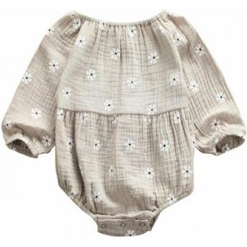 Mono de Bebé Niña con Estampado Floral y Hombros Descubiertos