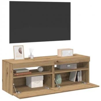 Vivid Oak TV Storage with Built‑In LED Illumination – 2 Pack