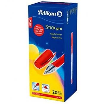 Penna rossa Pelikan Stick Pro Soft‑Gomma – 20 pezzi