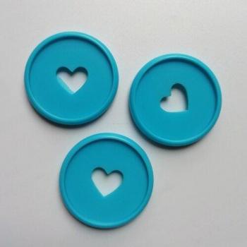 12PCS 35MM Colorful Heart Ring Buckle